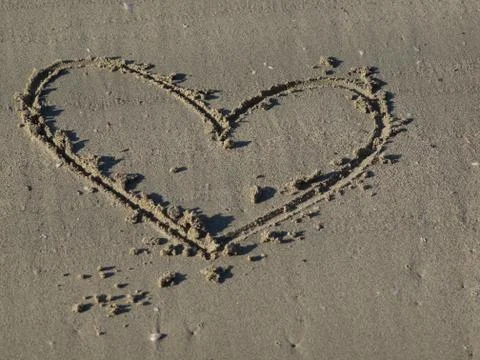 Heart in the sand Stock Photos