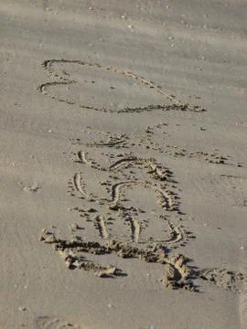 Heart in the sand Stock Photos