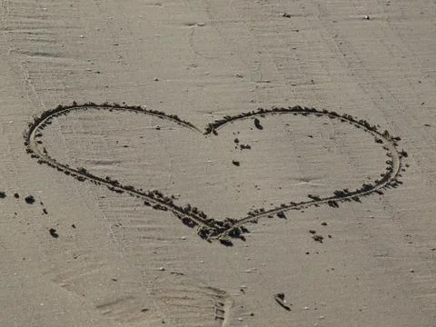 Heart on the sand Stock Photos