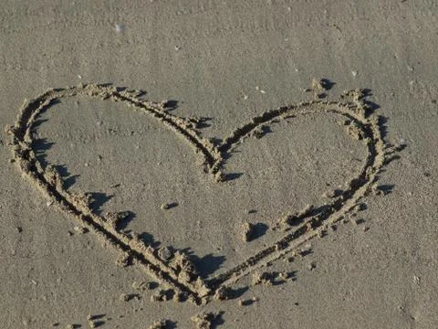 Heart in the sand Stock Photos