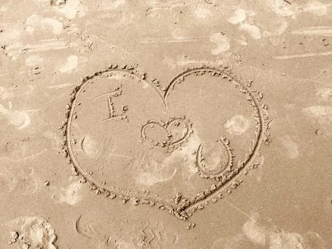 Heart in the sand Stock Photos