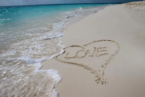 Heart in the sand Stock Photos