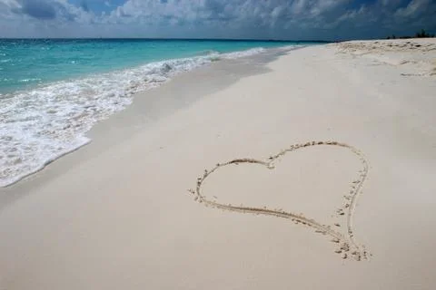 Heart in the sand 스톡 사진