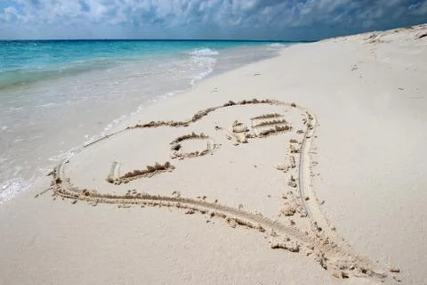Heart in the sand Stock Photos