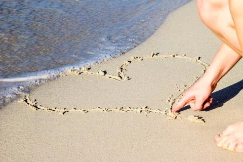 Heart in the sand 스톡 사진