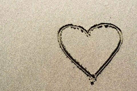 Heart in the sand Stock Photos