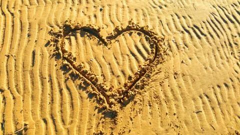 Heart on the sand Stock Photos