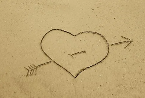 Heart in the sand Stock Photos