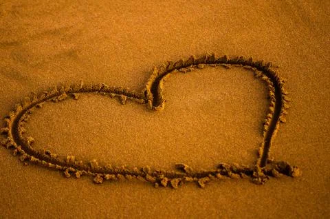 Heart on the sand Stock Photos