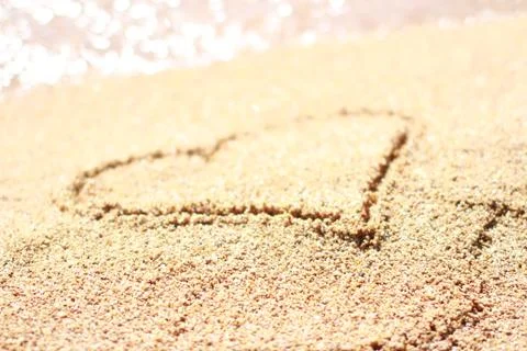Heart in sand 写真素材