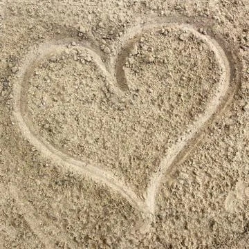 Heart in the sand Stock Photos