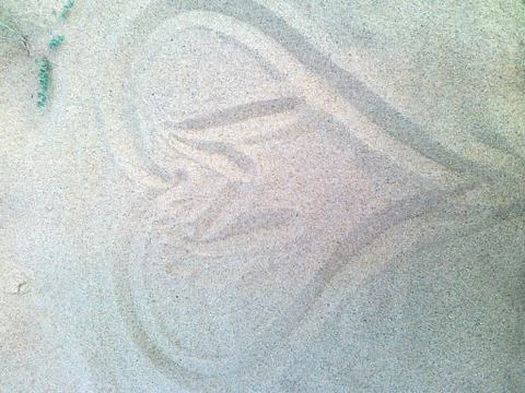Heart in the sand Stock Photos