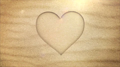 Heart of sand on the seabed Stock Footage 58602159