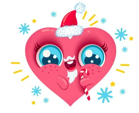 Heart with Santa beard Illustrazione stock
