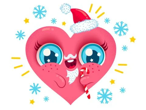Heart with Santa beard Иллюстрация