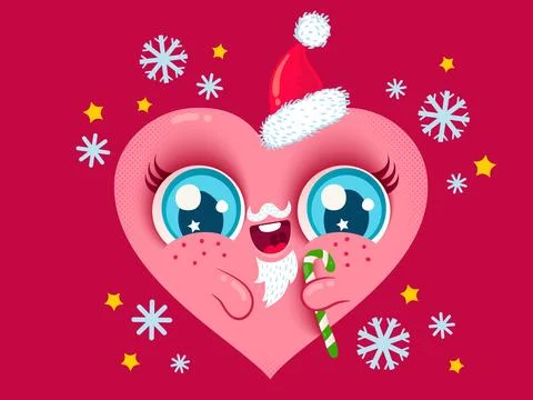 Heart with Santa beard 库存插图