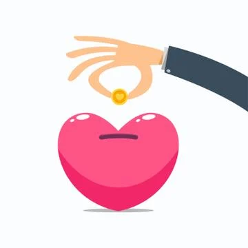 The heart saving bank. Conceptual Vector Illustration Stock Illustration