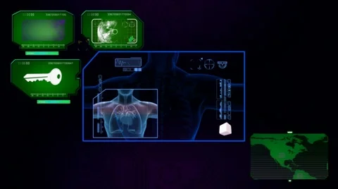 Heart Scanned by Software - green 01 Stock Footage 59123486