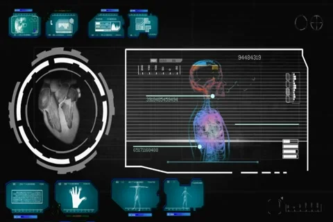 Heart - Screen Virus Detector - blue 01 Stock Footage 68613521