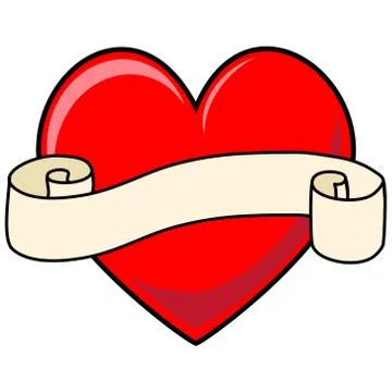 Heart with Scroll Illustrazione stock