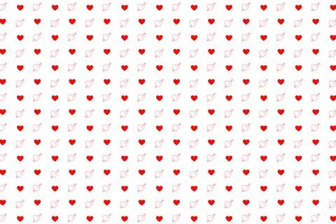 Heart seamless pattern background for love or Valentines Day. Pink and red heart 库存插图