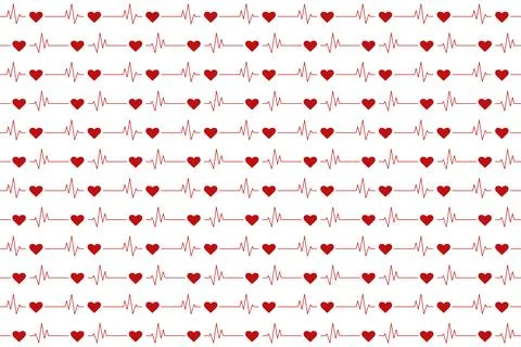 Heart seamless pattern background for love or Valentines Day. Pink and red heart Stock Illustration