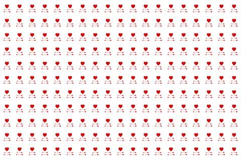 Heart seamless pattern background for love or Valentines Day. Pink and red heart Illustrazione stock