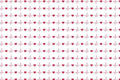 Heart seamless pattern background for love or Valentines Day. Pink and red Stock Illustration