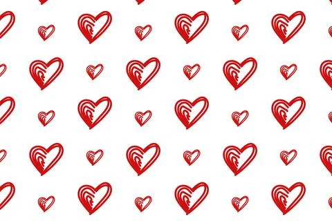 Heart seamless pattern background for love or Valentines Day. Pink and red Stock Illustration
