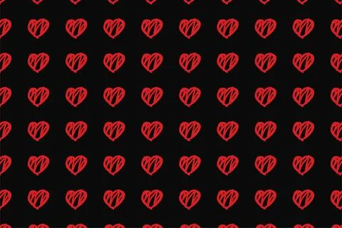 Heart seamless pattern background for love or Valentines Day. Pink and red Stock Illustration