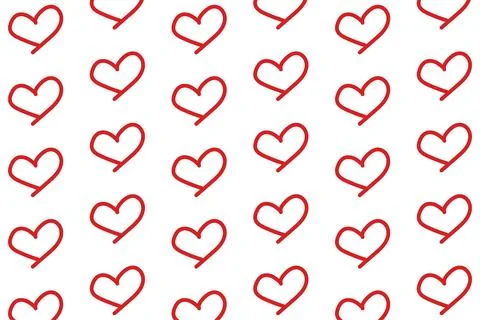 Heart seamless pattern background for love or Valentines Day. Pink and red Stock Illustration