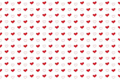 Heart seamless pattern background for love or Valentines Day. Pink and red Stock Illustration