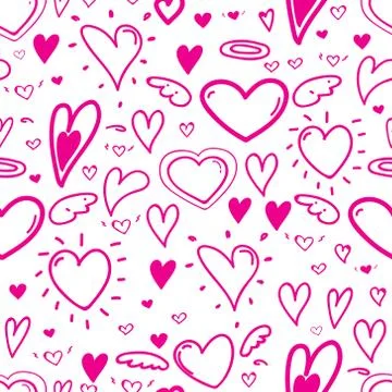 Heart seamless pattern background. Vector illustration. Stock Illustration
