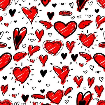 Heart seamless pattern background. Vector illustration. Stock Illustration