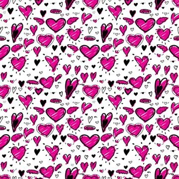 Heart seamless pattern background. Vector illustration. Stock Illustration