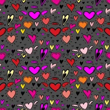 Heart seamless pattern background. Vector illustration. Stock Illustration
