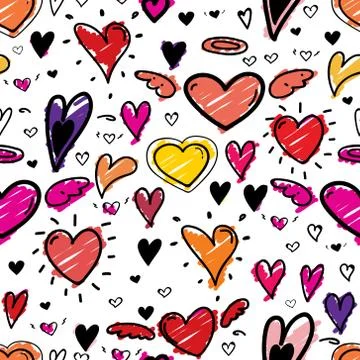Heart seamless pattern background. Vector illustration. Stock Illustration