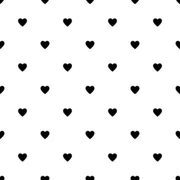 Heart seamless pattern, Black endless heart pattern Stock Illustration