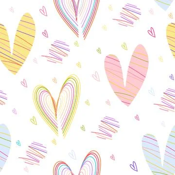 Heart seamless pattern. colorful concept wallpaper background print Stock Illustration