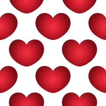 Heart seamless pattern in elegant red gradient Stock Illustration