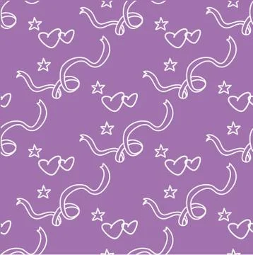 Heart seamless pattern, hand drawn Stock Illustration