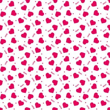 Heart  - Seamless Pattern. heart background - Vector.  Love, wedding, Valenti Stock Illustration
