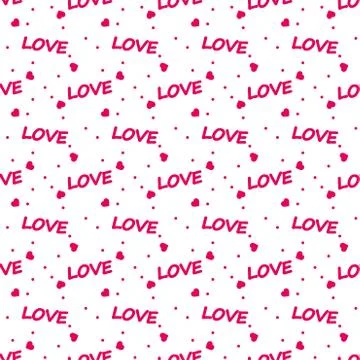 Heart  - Seamless Pattern. heart background - Vector.  Love, wedding, Valenti Stock Illustration