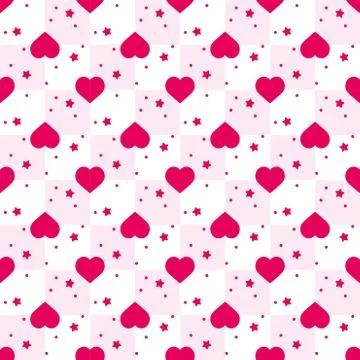 Heart  - Seamless Pattern. heart background - Vector.  Love, wedding, Valenti Stock Illustration