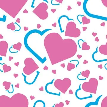 Heart seamless pattern Stock Illustration
