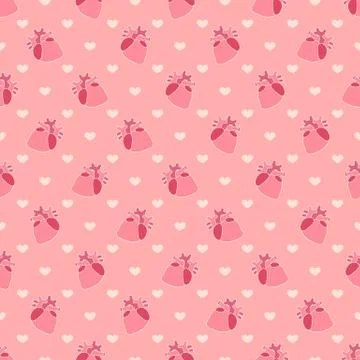 Heart seamless pattern Stock Illustration