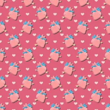 Heart seamless pattern Stock Illustration