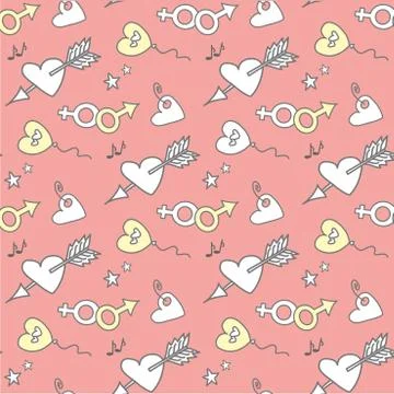 Heart seamless pattern Illustrazione stock