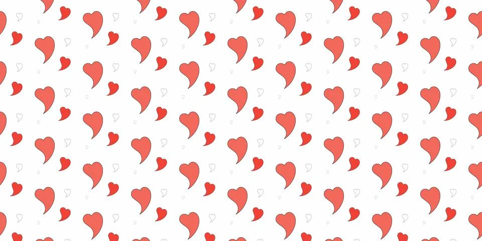 Heart Seamless Pattern on Light Background Stock Illustration