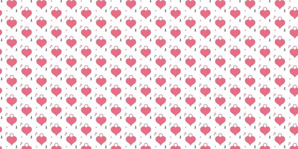 Heart Seamless Pattern on Light Background Stock Illustration